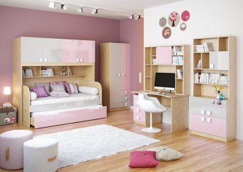 Детская комната Грэйси (Розовый/Серый/корпус Клен) в Заковряжино - zakovryazhino.mebel54.com | фото