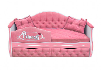 Кровать 160 серии Иллюзия 2 ящика 36 Розовый (мягкий бортик/подушки) в Заковряжино - zakovryazhino.mebel54.com | фото