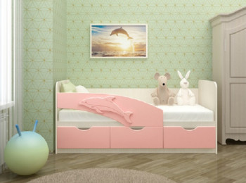 Кровать детская 1,6м Дельфин (Розовый металлик) в Заковряжино - zakovryazhino.mebel54.com | фото