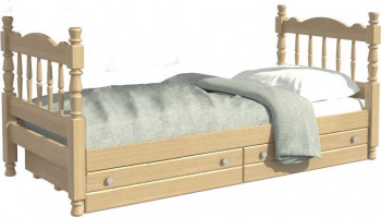 Кровать одинарная Аленка из массива сосны 800*1890 Сосна в Заковряжино - zakovryazhino.mebel54.com | фото