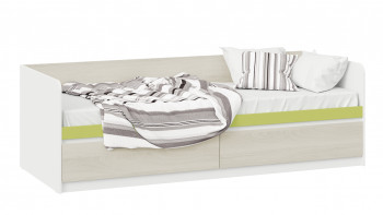 Кровать «Сканди» с 2 ящиками Дуб Гарден/Белый/Зеленый в Заковряжино - zakovryazhino.mebel54.com | фото