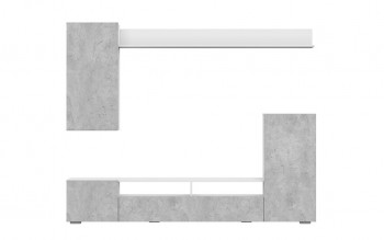 Мебель для гостиной МГС 4 (Белый/Цемент светлый) в Заковряжино - zakovryazhino.mebel54.com | фото