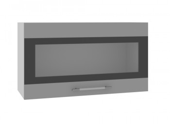 Ройс ВПГСФ 800 Шкаф верхний горизонтальный со стеклом с фотопечатью высокий (Графит софт/корпус Серый) в Заковряжино - zakovryazhino.mebel54.com | фото