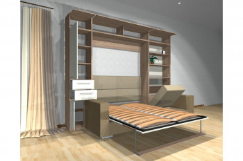 Шкаф-кровать с диваном Каролина в Заковряжино - zakovryazhino.mebel54.com | фото